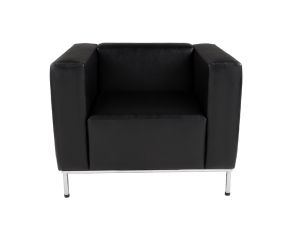 Sofá Quadra 1 Lugar Eco Leather Preto