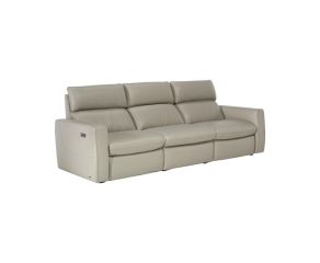 Natuzzi Sofá Retrátil Elétrico Genova em Couro Natural Off White