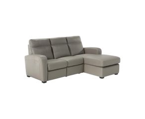 Natuzzi Sofá Elétrico com Chaise Ciel em Couro Natural Fendi