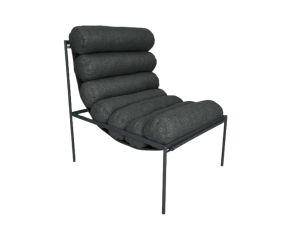 Poltrona Rolos Chumbo - Base Preta