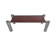Mesa de Centro Tiago Vidro Martelado Vermelho