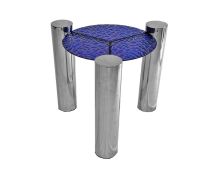 Mesa Lateral Loren Vidro Martelado Azul