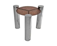 Mesa Lateral Loren Vidro Martelado Vermelho