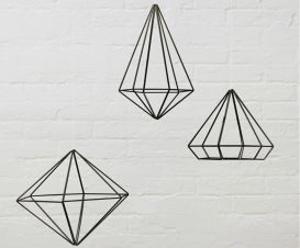 Conjunto de Decoração Prisma Preto