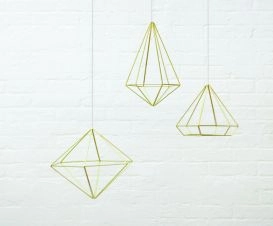 Conjunto de Decoração Prisma Dourado