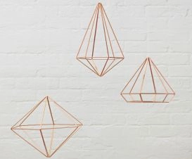 Conjunto de Decoração Prisma Cobre