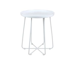 mesa lateral branca metal