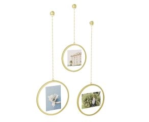Porta-Retrato Fotochain Circular Dourado