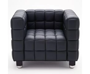 poltrona kubus preta couro