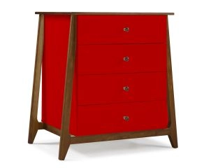 Cômoda Floripa 4 Gavetas - Vermelho M48