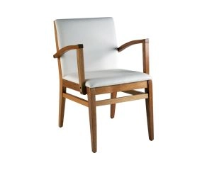 Cadeira Estofada Com Braço Quadra Eco Leather Branco