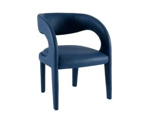 Cadeira Estofada Elin Eco Leather Azul