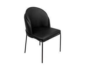 cadeira estofado preto para mesa de jantar elegante