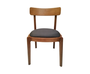 cadeira paraty pronta entrega - nogueira com tecido preto