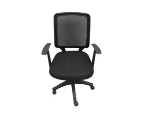 Cadeira de Escritório Média Preta Com Braço N1 - Showroom