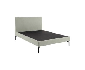 Cama Estofada Thea com Cabeceira em Linho Bege