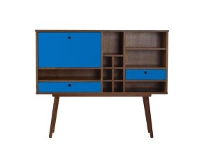 Estante Bar Cerejeira Azul Náutico