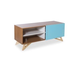 rack madeira azul porta de correr deslizar grande