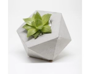 vaso de concreto icosaedro