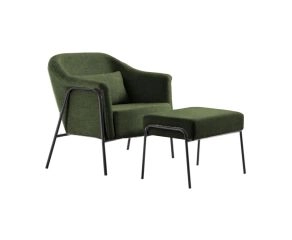 poltrona-e-puff-tokio-verde-com-pés-em-aço-preto