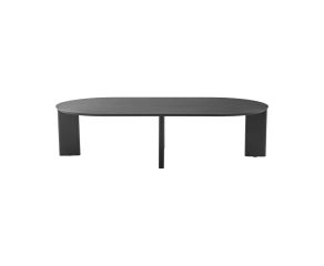 mesa de centro oval merano preta design moderno e rústico