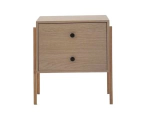 mesa de cabeceira 2 gavetas pine carvalho pes tauari frente