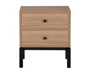 Mesa de Cabeceira Adra 2 Gavetas Madeira Preto