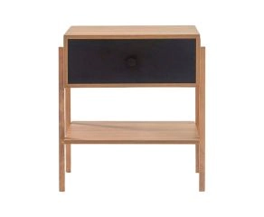 mesa de cabeceira pine dual com gaveta preto pes tauari frente