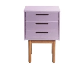 Mesa de Cabeceira Tito 3 Gavetas Lavanda | Pronta Entrega
