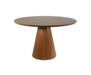 Mesa de Jantar Redonda Cone - Tampo Madeira