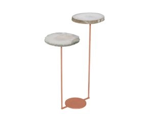 mesa lateral flutuante pedra natural dupla terracota