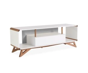 rack moderno cinza com gaveta