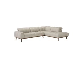 Sofá Natuzzi de Canto Paradiso em Couro Natural Off White