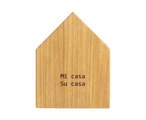 placa de madeira mi casa su casa hall de entrada