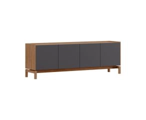 RACK 2 PORTAS 2 GAVETAS METRA TAUARI COM CINZA GRAFITE