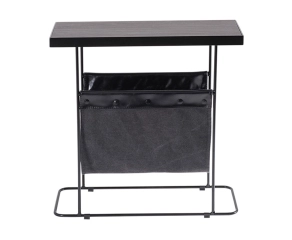 Revisteiro e Mesa Lateral Tino Preto