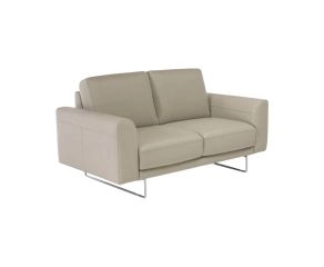 Sofá Natuzzi 2 Lugares Satin em Couro Natural Off White