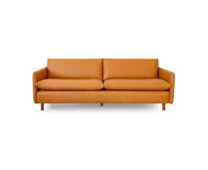 Sofá Studio Eco Leather Caramelo 220cm + Entrada Usb Braço Esquerdo - Showroom