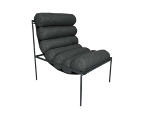 Poltrona Rolos Chumbo - Base Preta