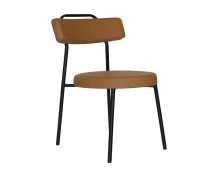 Cadeira Estofada Cali Eco Leather Caramelo - Showroom