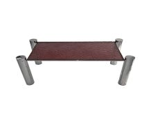 Mesa de Centro Tiago Vidro Martelado Vermelho