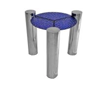 Mesa Lateral Loren Vidro Martelado Azul