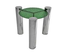 Mesa Lateral Loren Vidro Martelado Verde