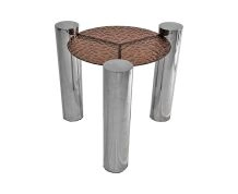 Mesa Lateral Loren Vidro Martelado Vermelho